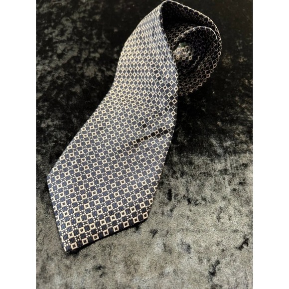 Lauren Ralph Lauren Other - Lauren Ralph Lauren Men's Silk Tie Navy Blue White Geometric Necktie